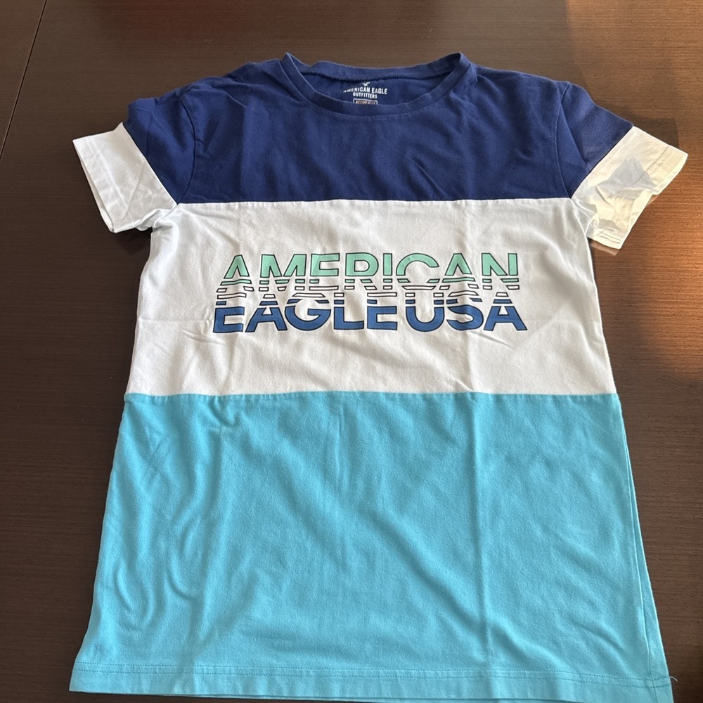 American Eagle Outfitters Multicolored Active Flex Striped T-Shirt Men's Size S